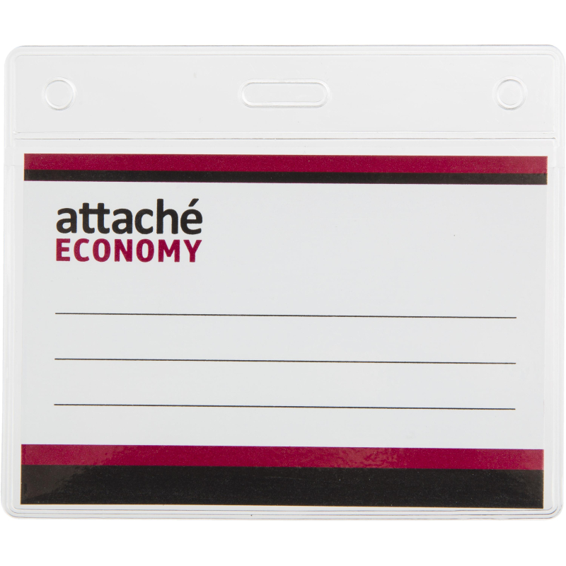 Бейдж Attache Economy 78x96 150мкм,шнур.2заж 45см син, вкладыш 60x90 5шт , 2уп.