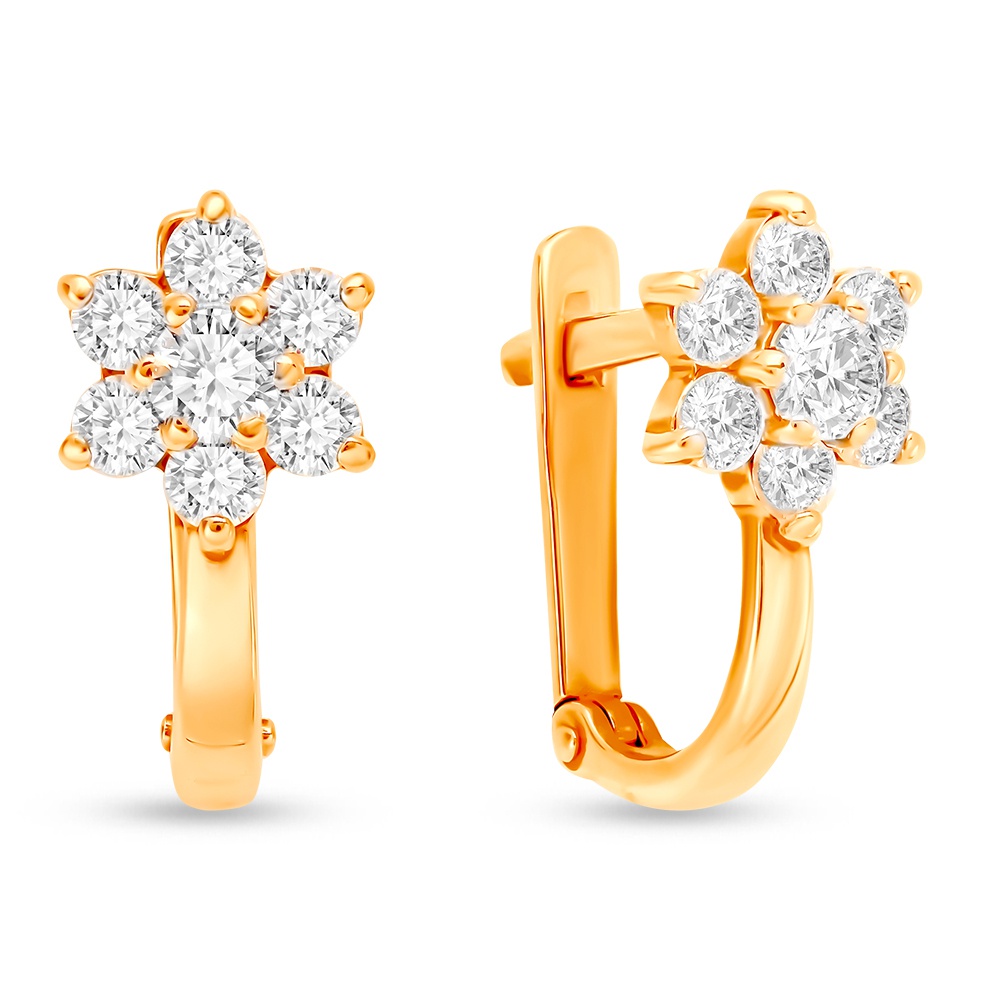 

Серьги из красного золота 585Gold 602000430, фианит, 602000430