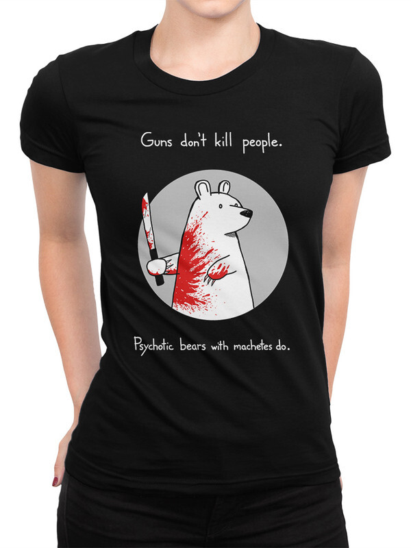 

Футболка женская Dream Shirts Медведи с Мачете черная XL, Медведи с Мачете