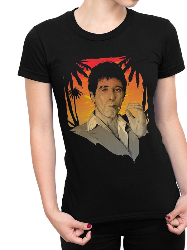 фото Футболка женская dream shirts лицо со шрамом - scarface черная 3xl