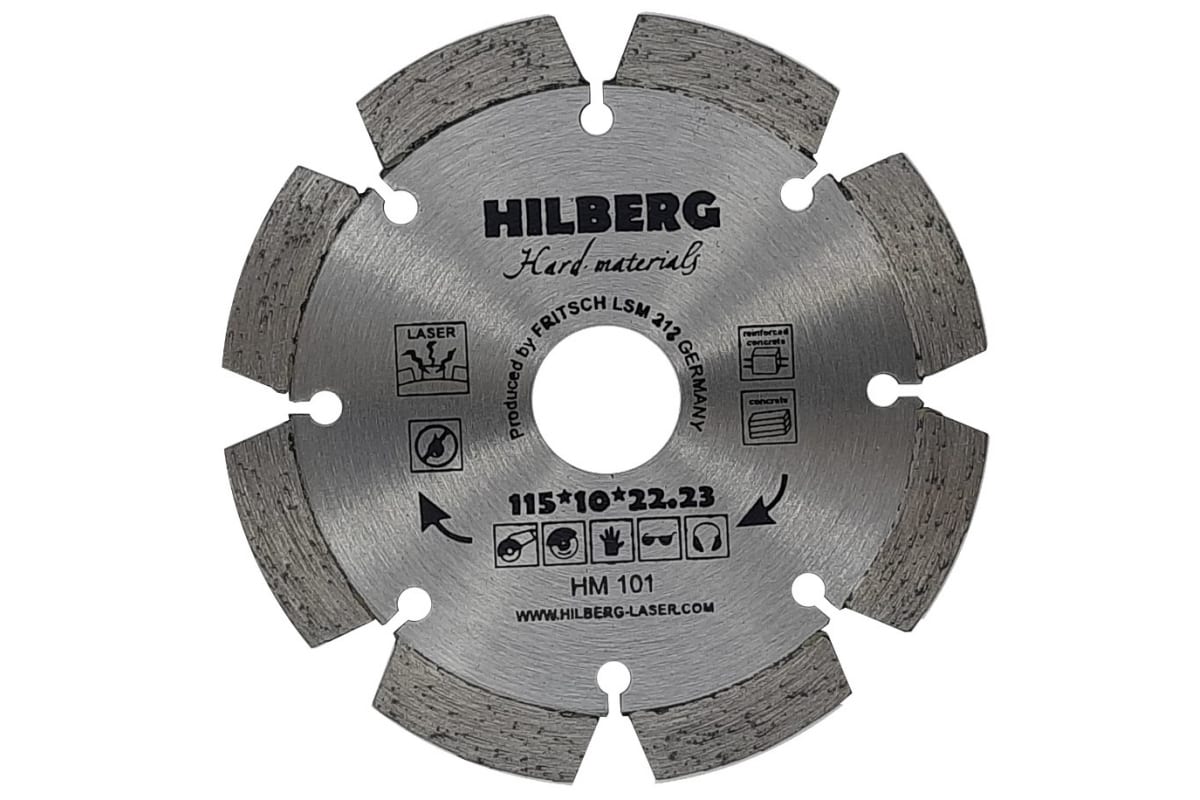 фото Диск алмазный отрезной hilberg hard materials лазер (115х22.2 мм) hm101