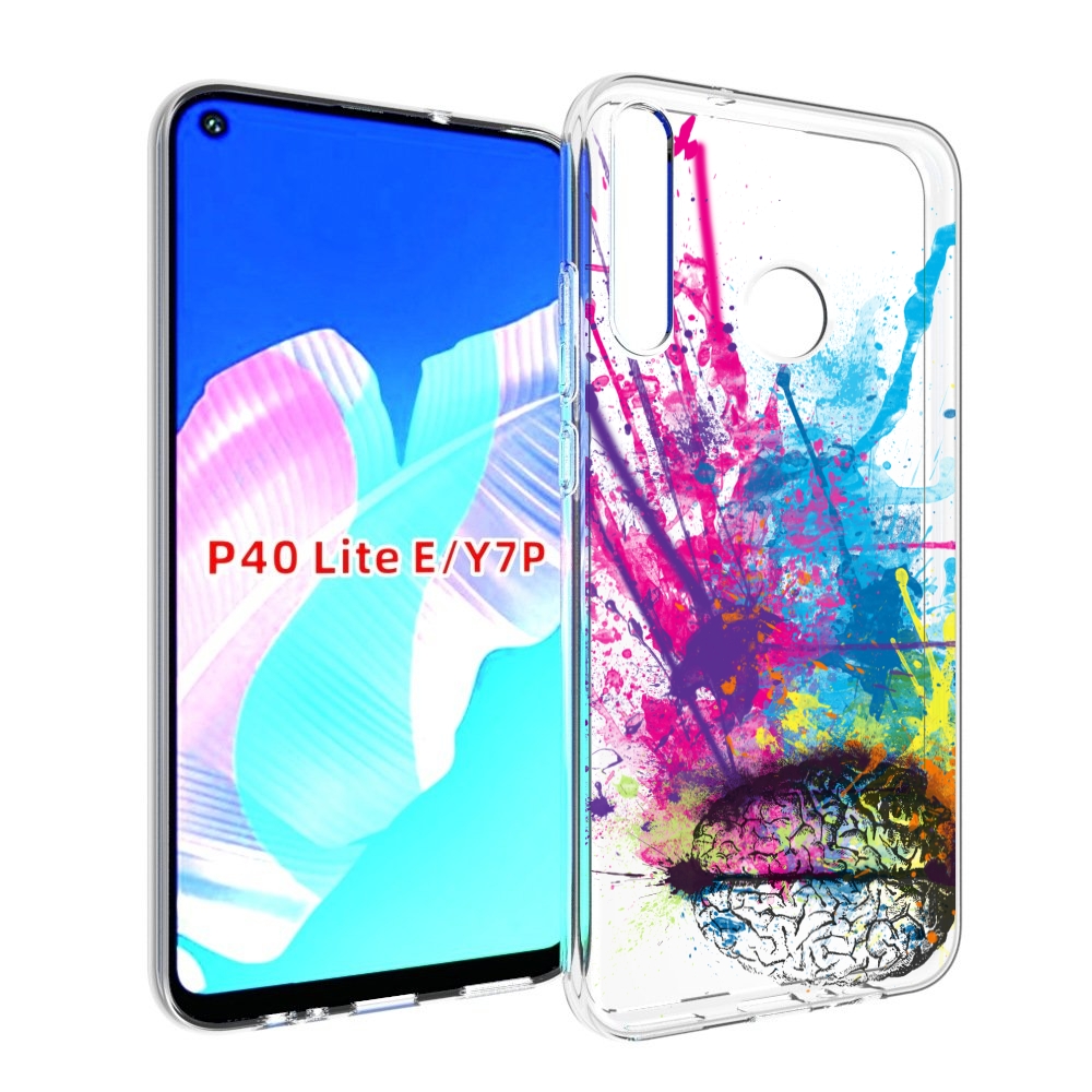 

Чехол бампер MyPads яркий красочный мозг для Huawei P40 Lite E., Прозрачный, Tocco
