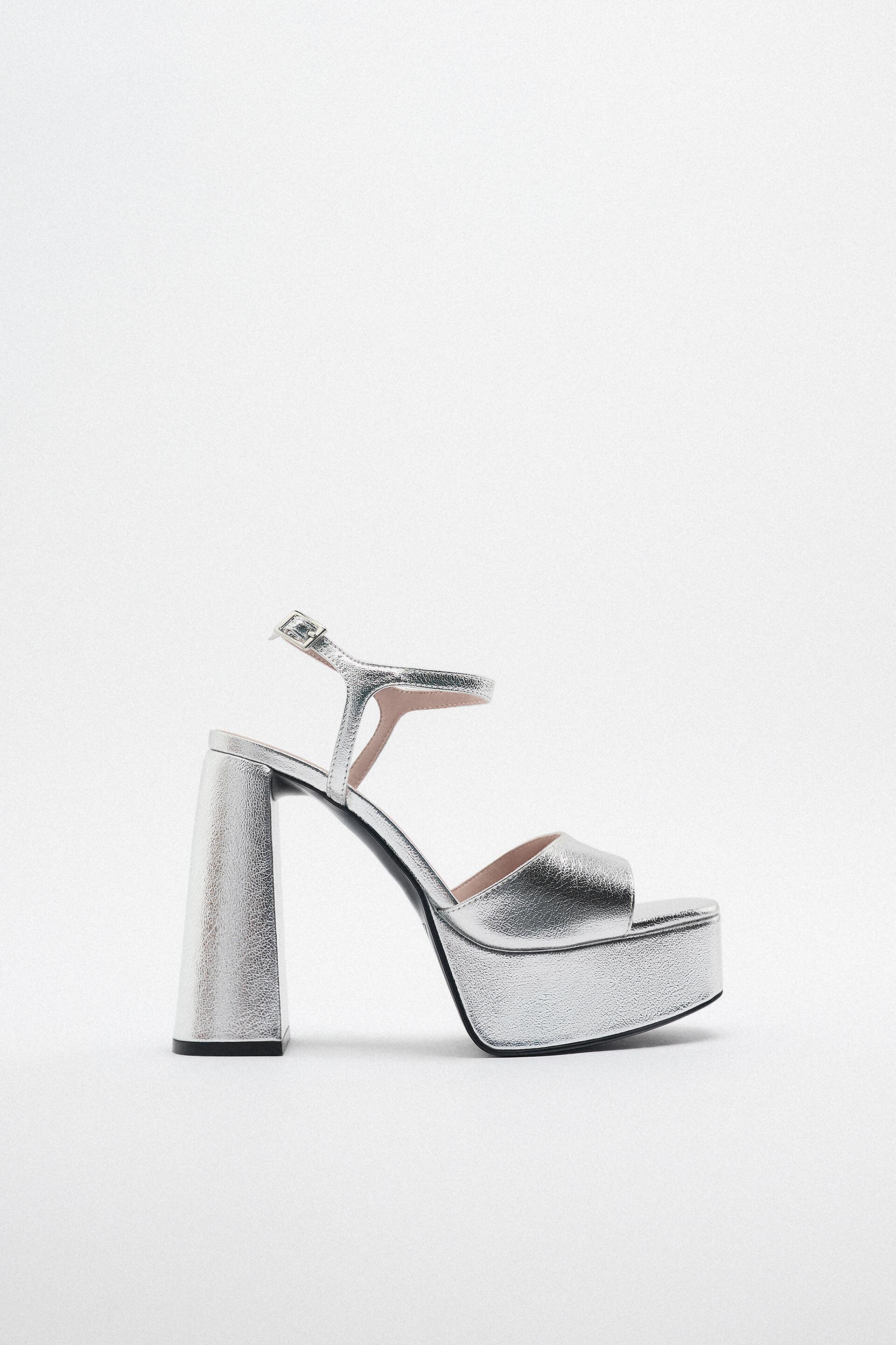 

Босоножки женские ZARA 13332010 серебристые 42 RU (доставка из-за рубежа), 13332010