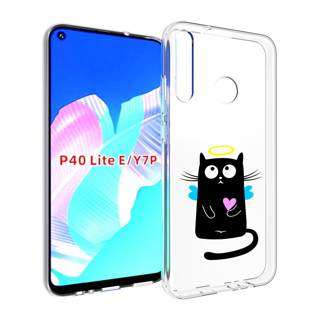 

Чехол бампер MyPads Кот ангелок для Huawei P40 Lite E., Прозрачный, Tocco