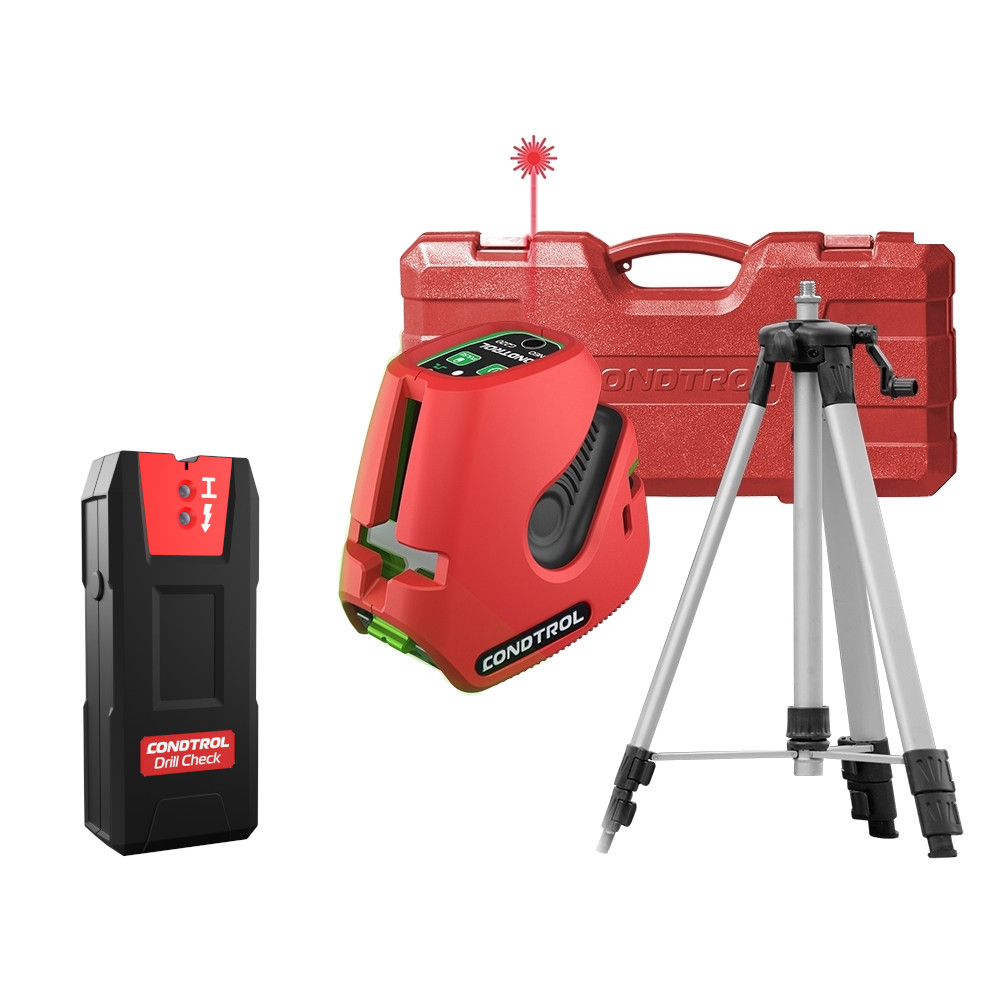 Лазерный уровень CONDTROL NEO G 220 set + сканер проводки Drill Check геодезический штатив condtrol