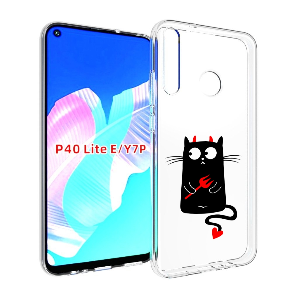 

Чехол бампер MyPads Кот демон для Huawei P40 Lite E., Прозрачный, Tocco