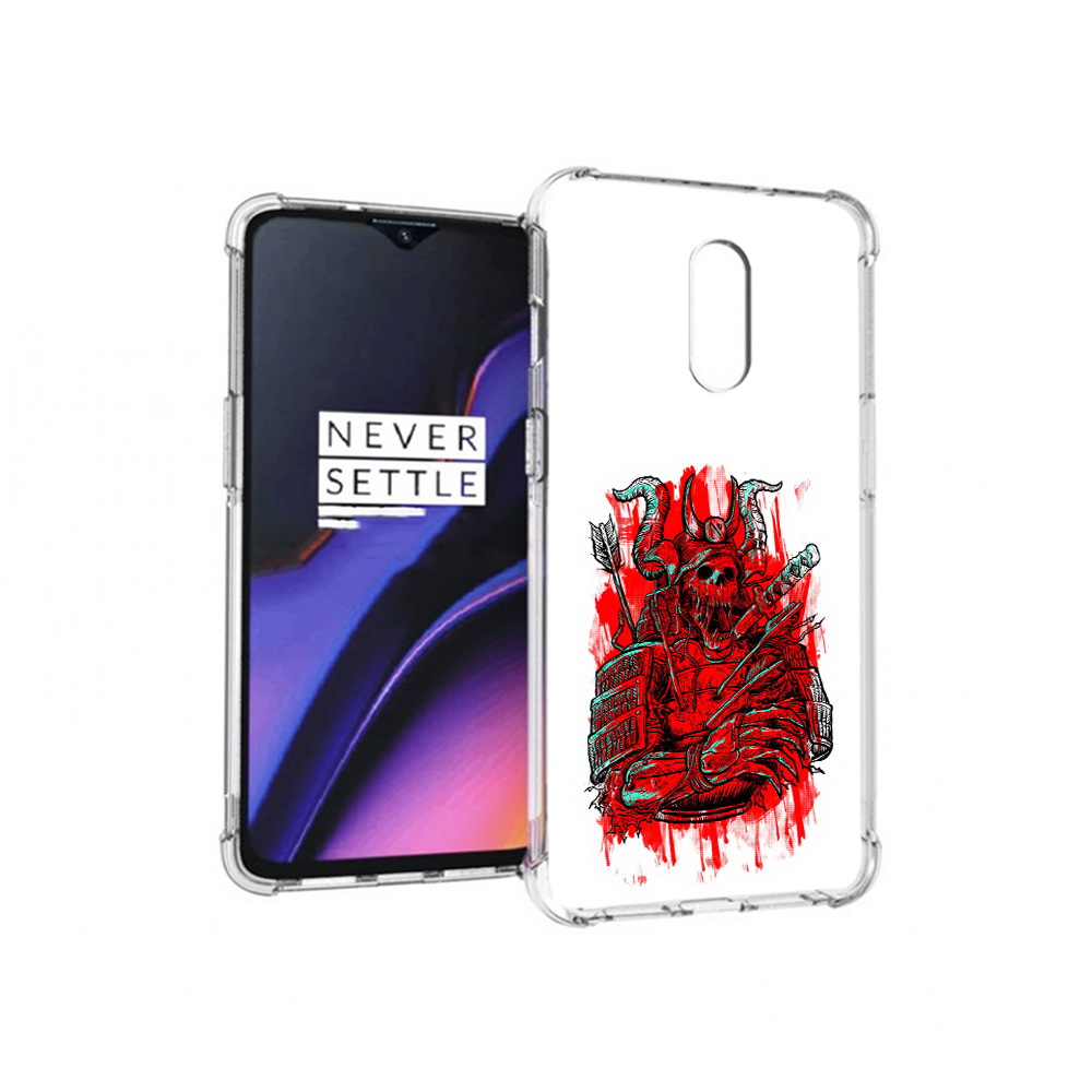 

Чехол MyPads Tocco для OnePlus 7 красный скелет воин (PT227043.140.413), Прозрачный, Tocco