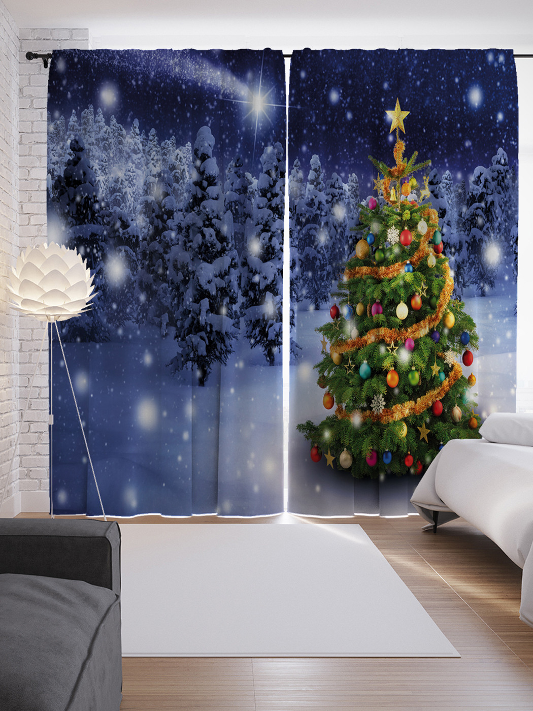 

Шторы JoyArty с фотопечатью "Лесная красавица" из сатена, 290х265 см, Лесная красавица