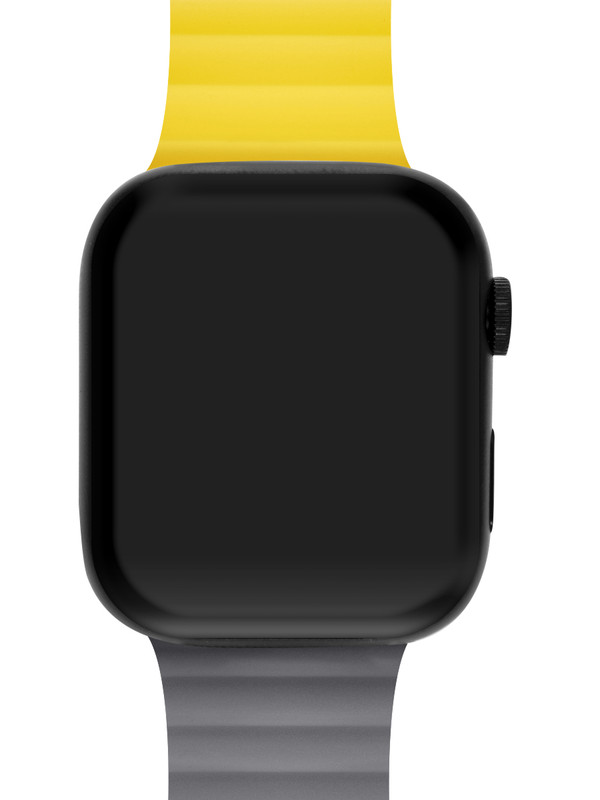 Ремешок Mutural для Apple Watch Series 2 38 mm силиконовый Серо-жёлтый
