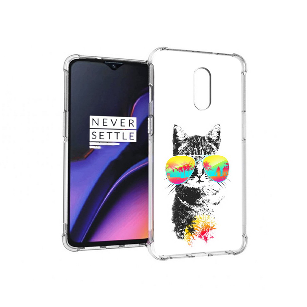 

Чехол MyPads Tocco для OnePlus 7 крутой кот (PT227043.140.425), Прозрачный, Tocco