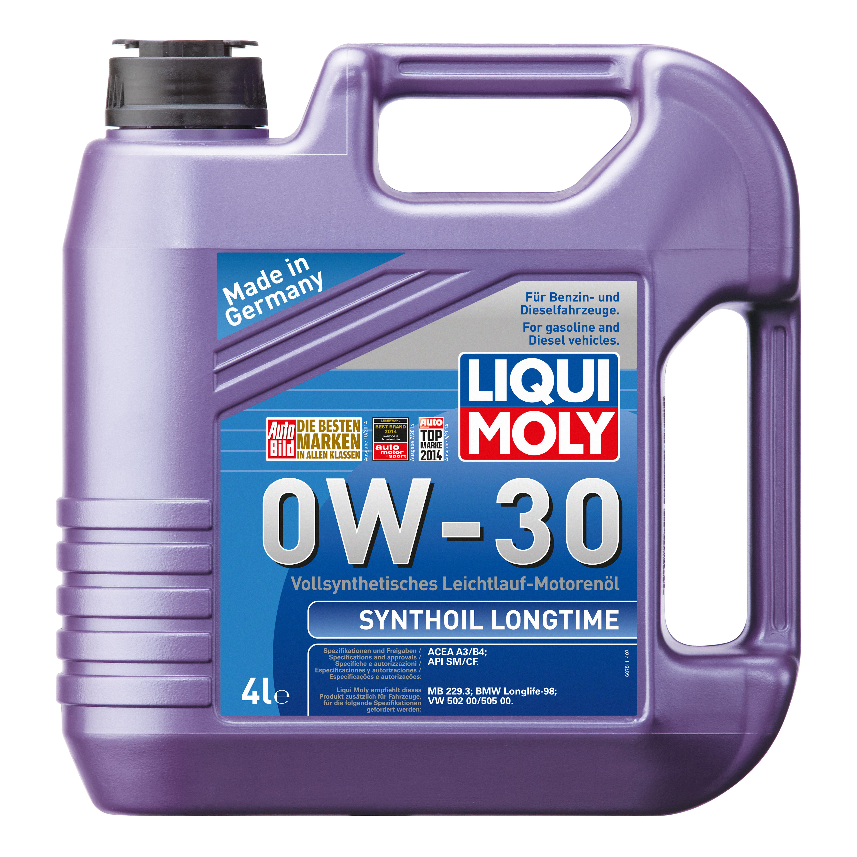 

LIQUI MOLY Масло мотор. 0W-30 Synthoil Longtime 4л 7511