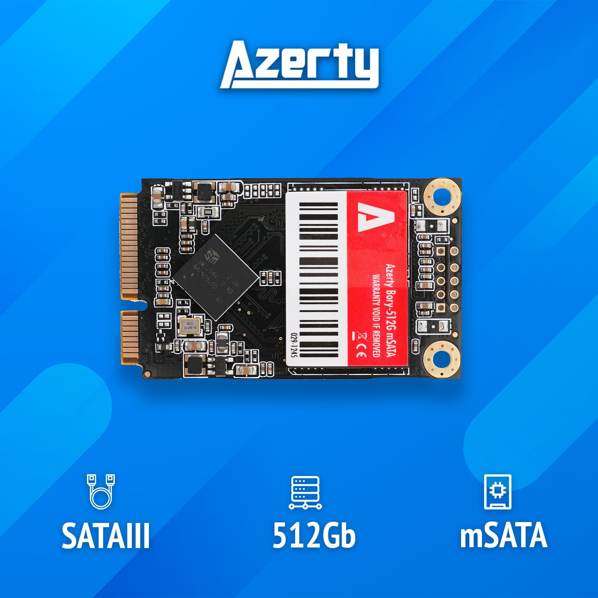 SSD накопитель Azerty Azerty Bory mSATA 512G mSATA 512 ГБ (029-1245)