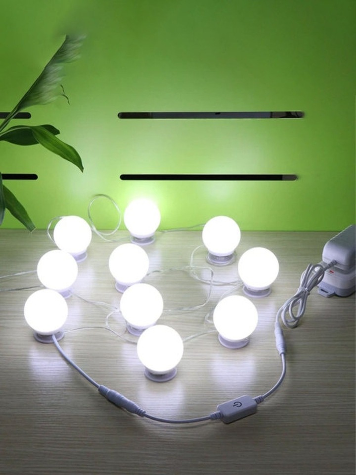 фото Подсветка для зеркала светодиодная с регулируемой яркостью; 10 ламп nobrand