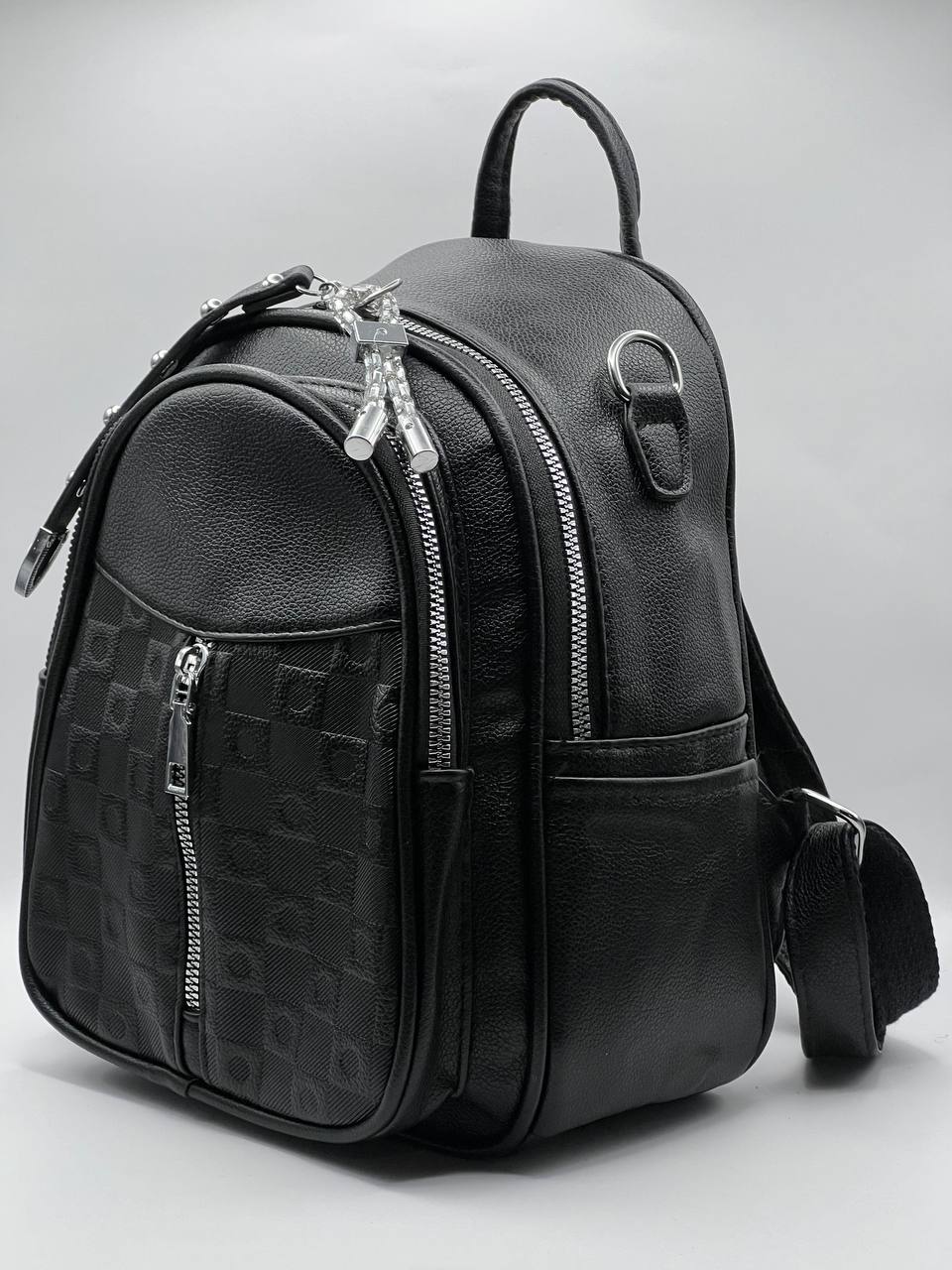 Сумка-рюкзак женская SunGold Р-80101 черная, 27х22х12 см