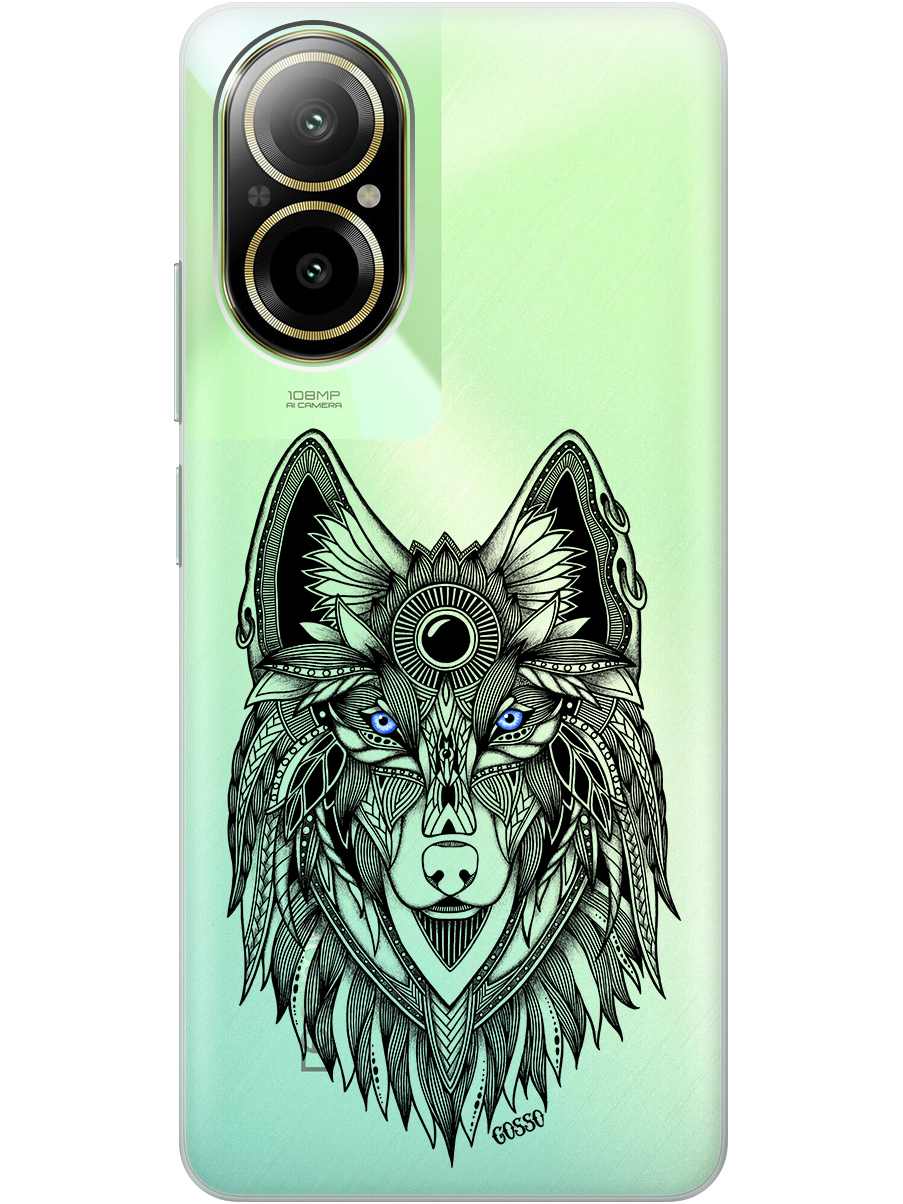 

Силиконовый чехол на Realme C67 с рисунком "Grand Wolf" прозрачный, Прозрачный;голубой;черный, 20012142