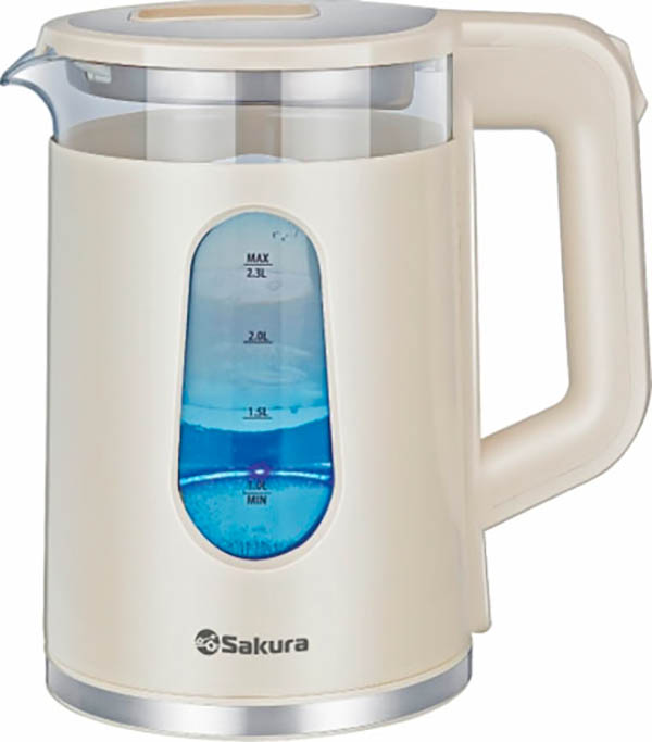 

Чайник электрический SAKURA SA-2735W 2.3 л белый, SA-2735W