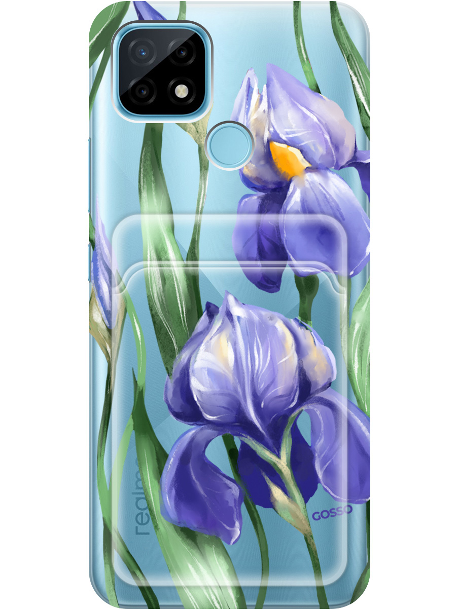 

Силиконовый чехол на realme C21 с рисунком "Amazing Irises" прозрачный, Прозрачный;белый;синий, 20012037