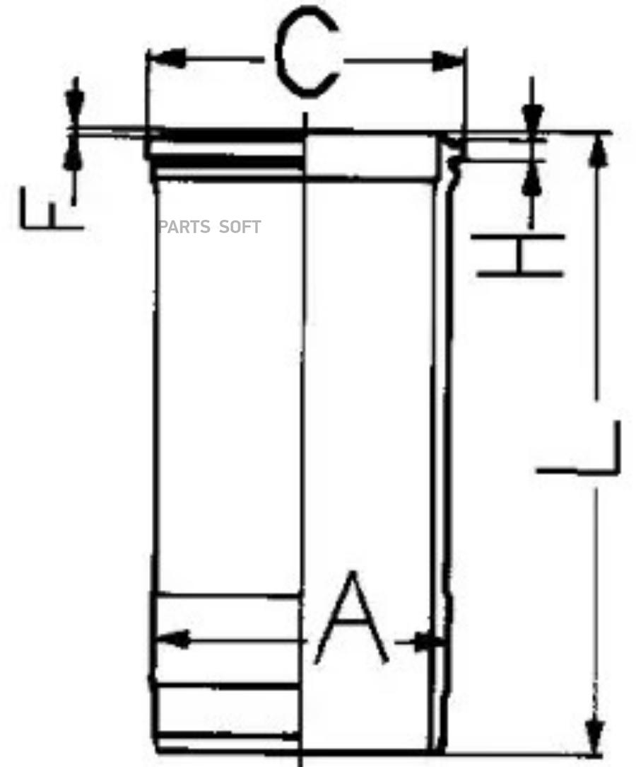 KOLBENSCHMIDT 89868110 89 868 110_гильза цилиндра R6 d144 VOLVO FH16 дв.D16A D16B 1987 1ш