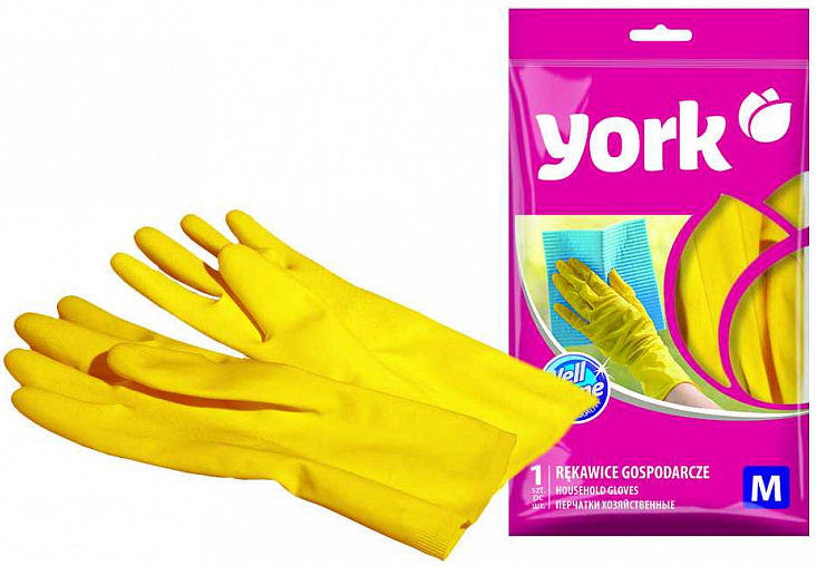 

Перчатки хозяйственные York р  желтые, Желтый
