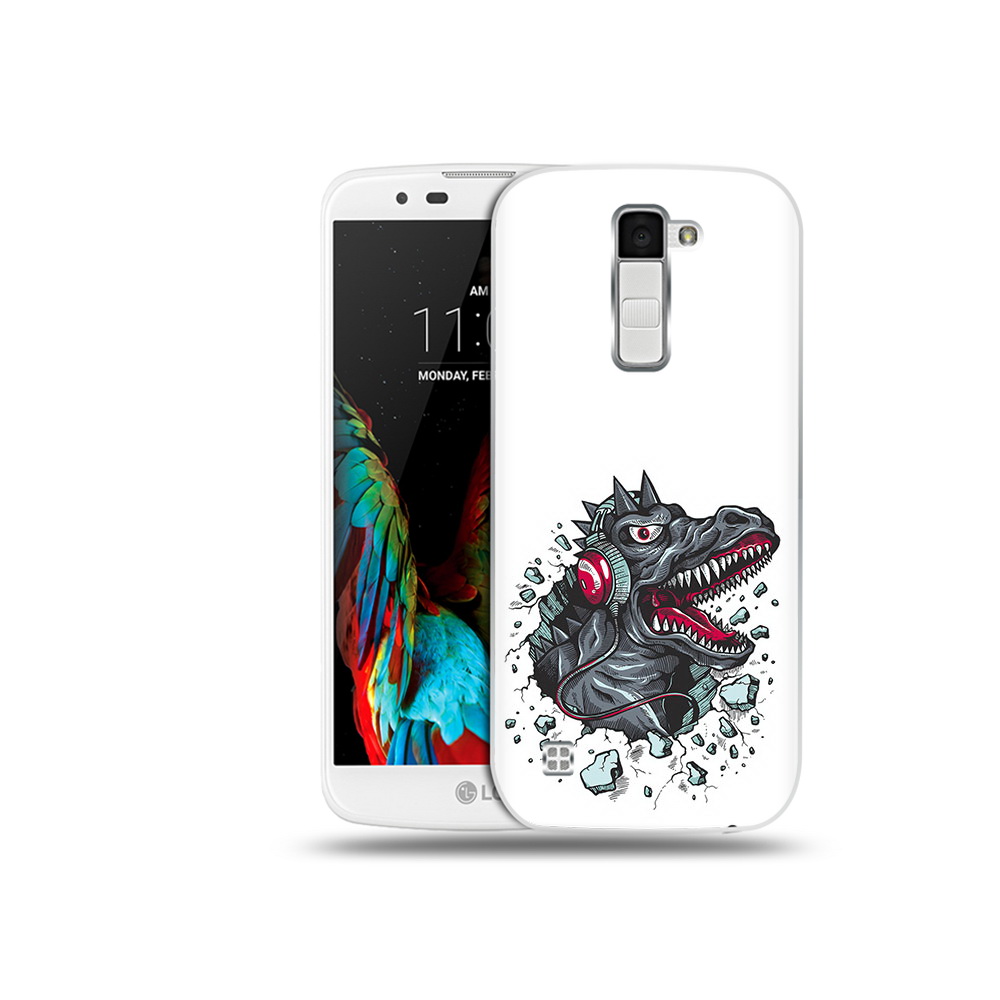 

Чехол MyPads Tocco для LG K10 Нарисованный динозавр в наушниках (PT30014.80.124), Прозрачный, Tocco