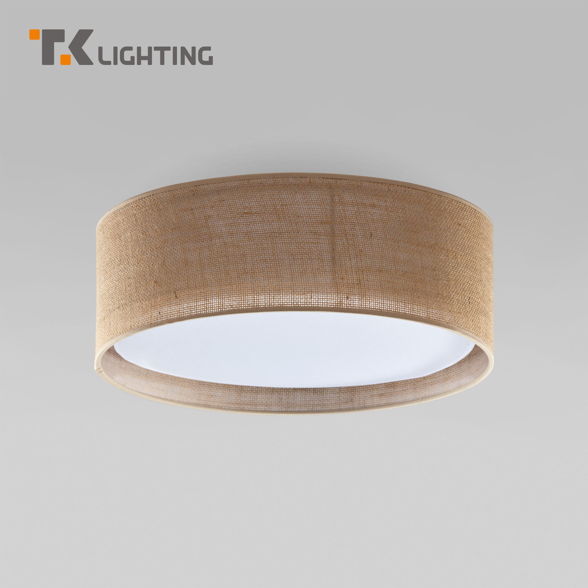 Потолочный светильник с тканевым абажуром на 4 лампы TK Lighting 6584 белый коричневый