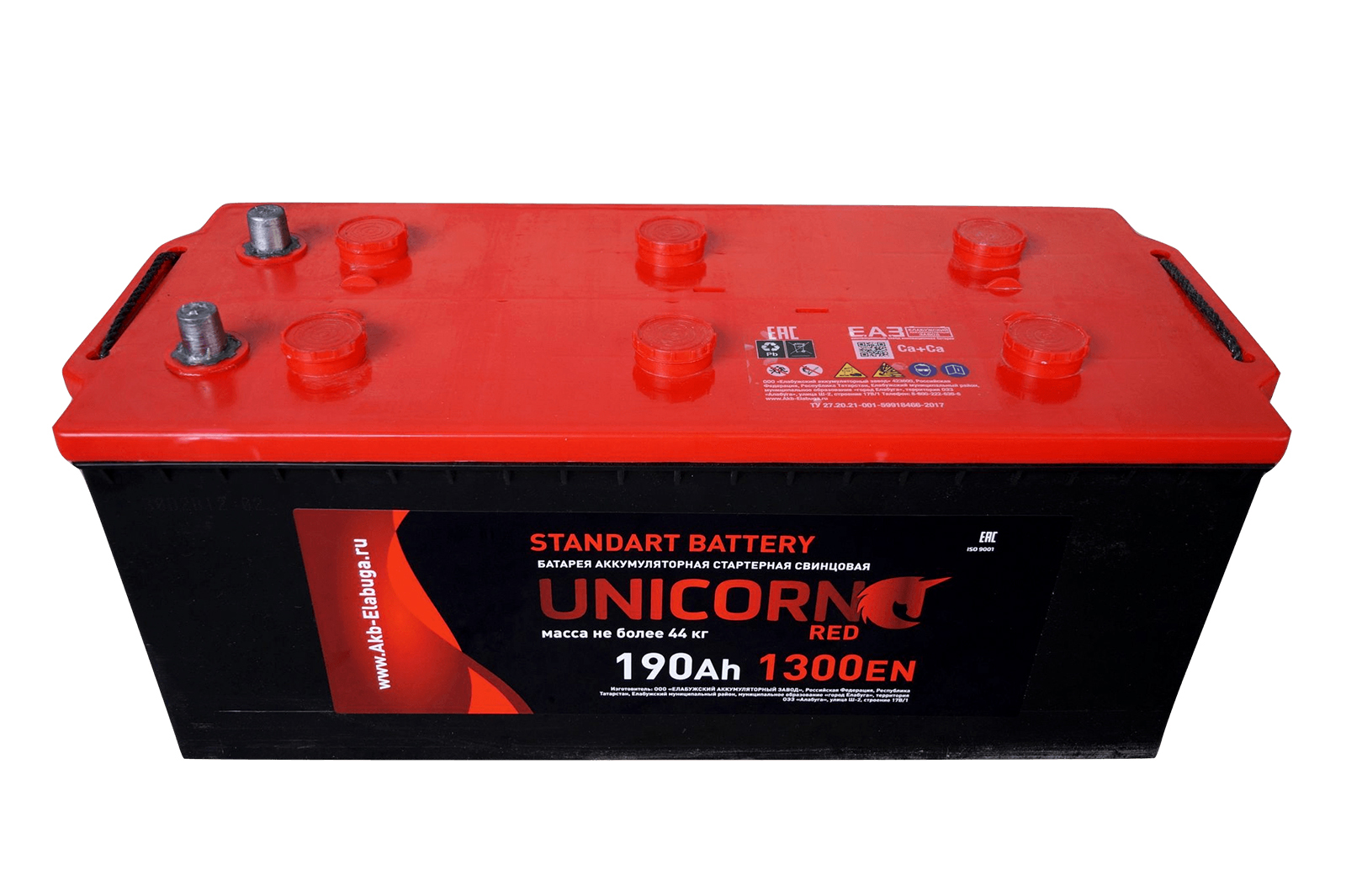 Аккумуляторная батарея UNICORN Red 6СТ190 (+справа)