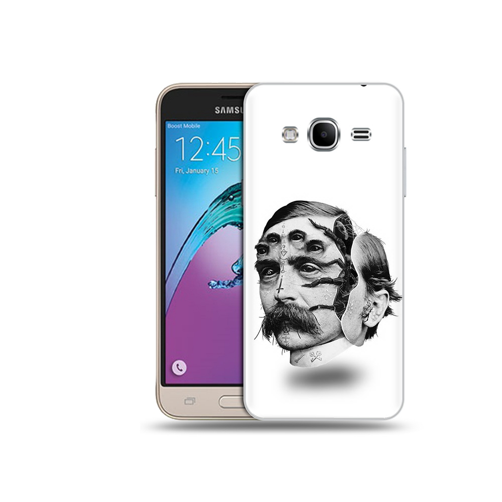 

Чехол MyPads Tocco для Samsung Galaxy J3 (2016) страшное лицо мужчины (PT29089.580.629), Прозрачный, Tocco