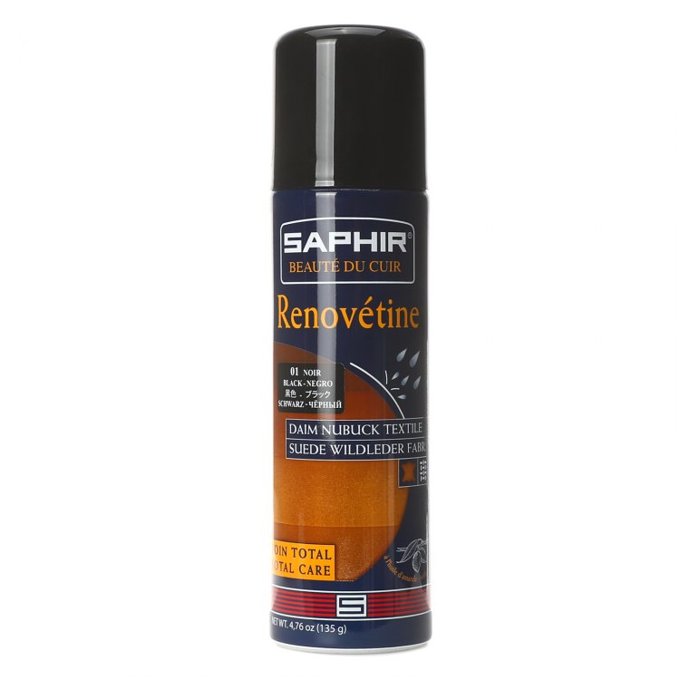 

Усилитель цвета для обуви Saphir RENOVETINE DAIM NUBUCK SUEDE черный 200 мл, RENOVETINE DAIM NUBUCK SUEDE