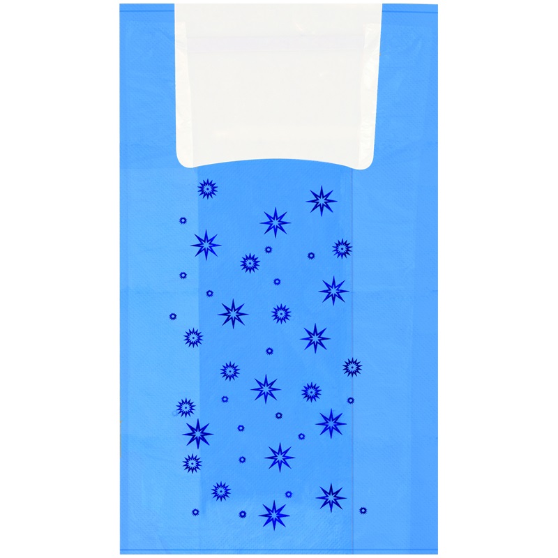 Пакет-майка OfficeClean Звезды , ПНД, 30+16x60см, 15мкм, голубой, (100шт.)