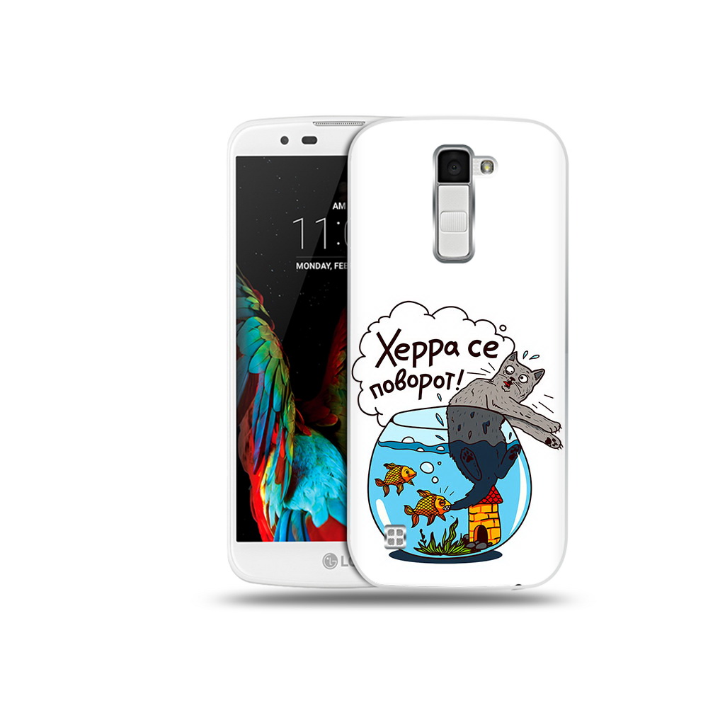 

Чехол MyPads Tocco для LG K10 Рыбы с котом (PT30014.80.149), Прозрачный, Tocco