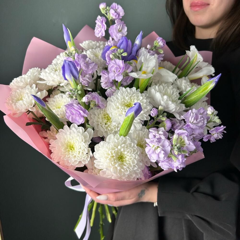 

Букет Flowers Настроение из ирисов, маттиоллы и хризантем 24974750, Sun_00_005