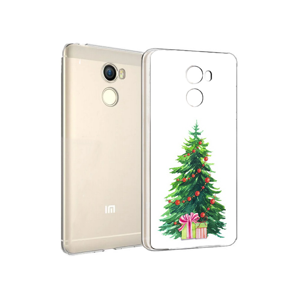 Чехол MyPads Tocco для Xiaomi Redmi 4 Елка новогодняя с подарками акварель