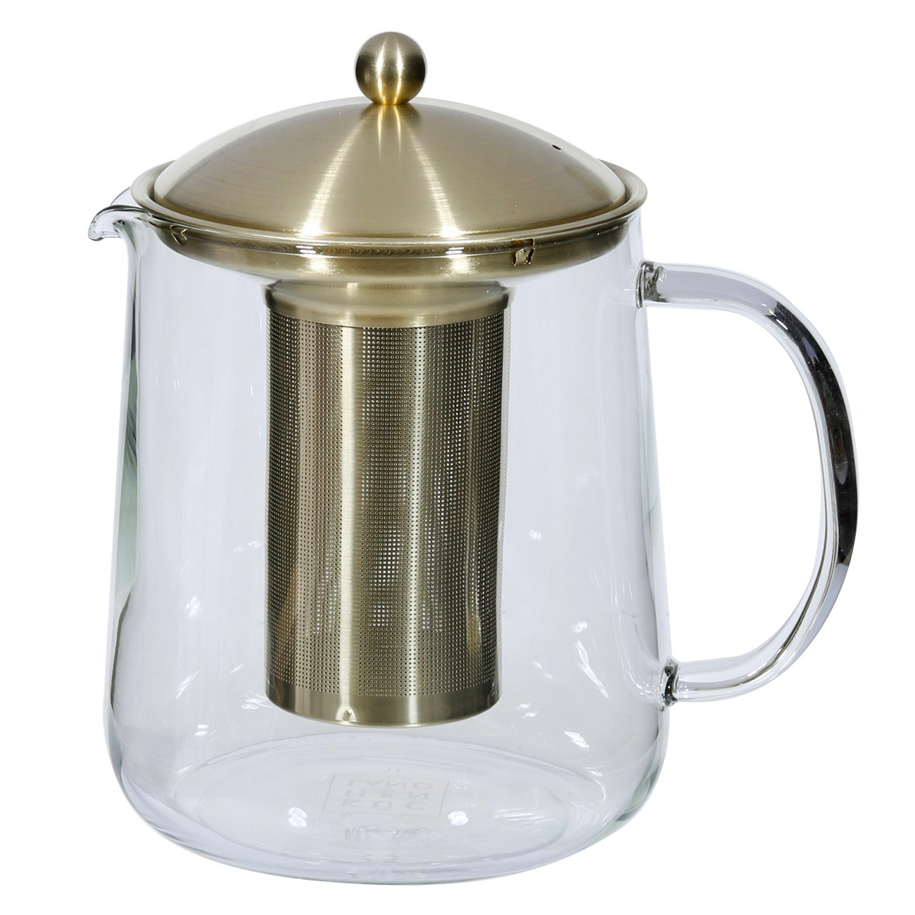 Чайник заварочный, 1 л, стекло/сталь, золотистый, Macchiato