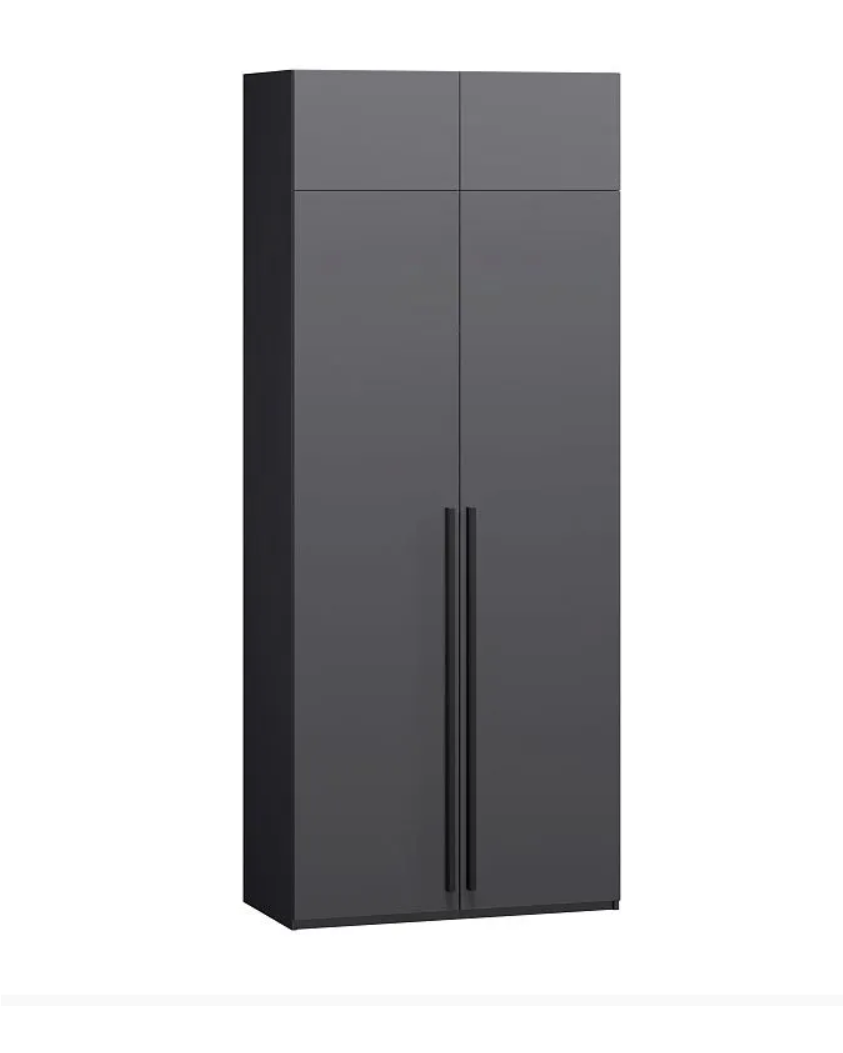 

Шкаф распашной QualisMebel Пакс 800х500х2900, Графит/Черный, Серый, Пакс