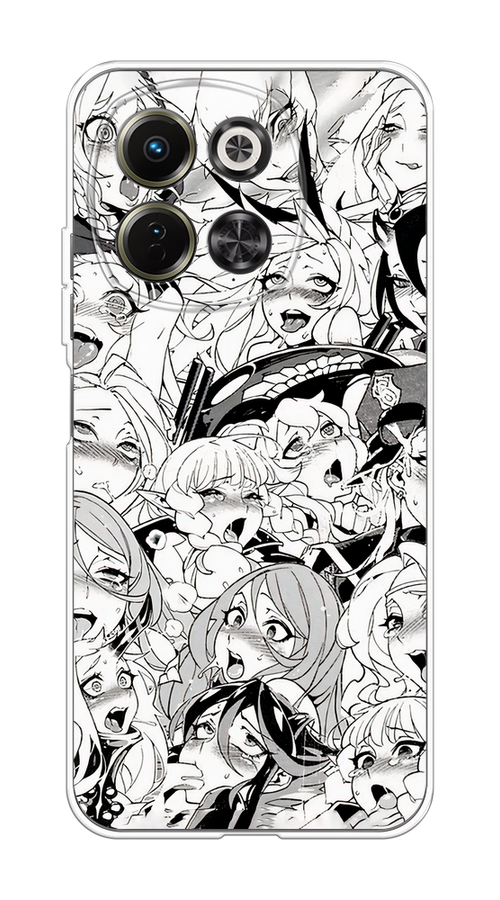 

Чехол на Tecno Spark 30 5G "Ахегао манга тян", Черный;белый;серый, 309750-1