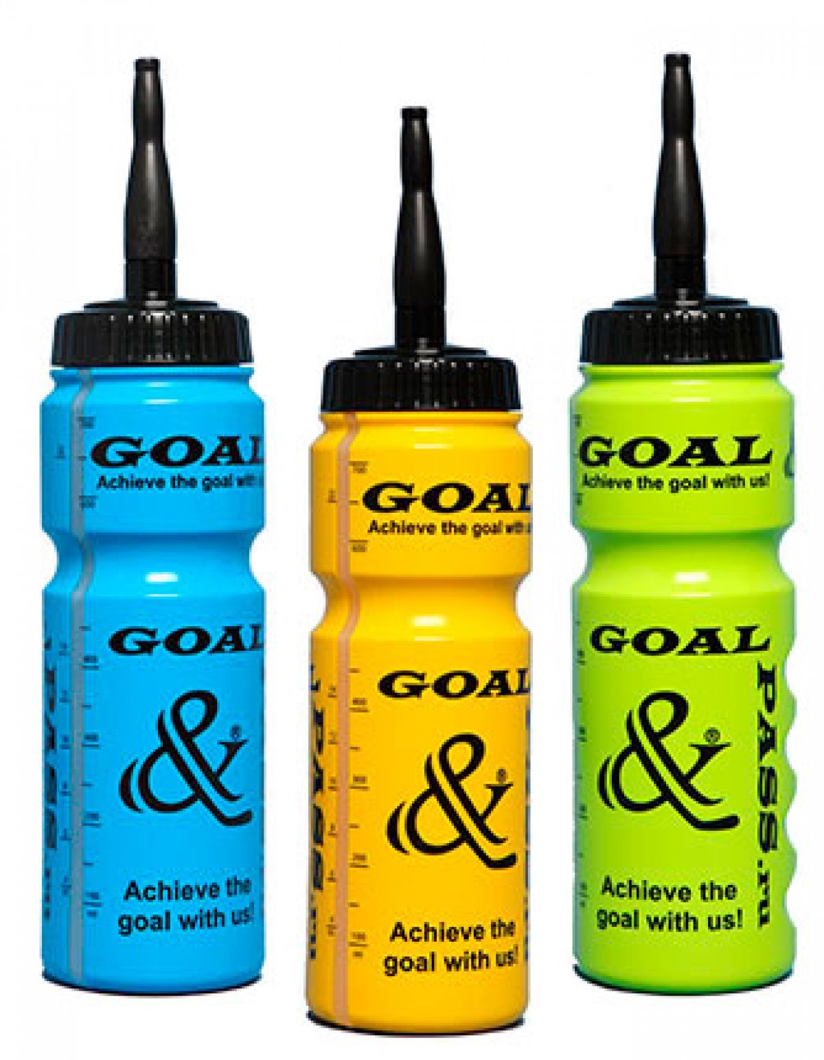фото Бутылка goal&pass с трубкой 750ml(черный-голубой) goal and pass