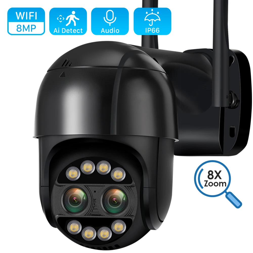 

Уличная IP камера ANBIUX P3S-8MP-EU, черная, Черный, P3S-8MP