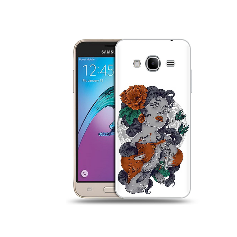 Чехол MyPads Tocco для Samsung Galaxy J3 (2016) темная девушка с лисой (PT29089.580.639)