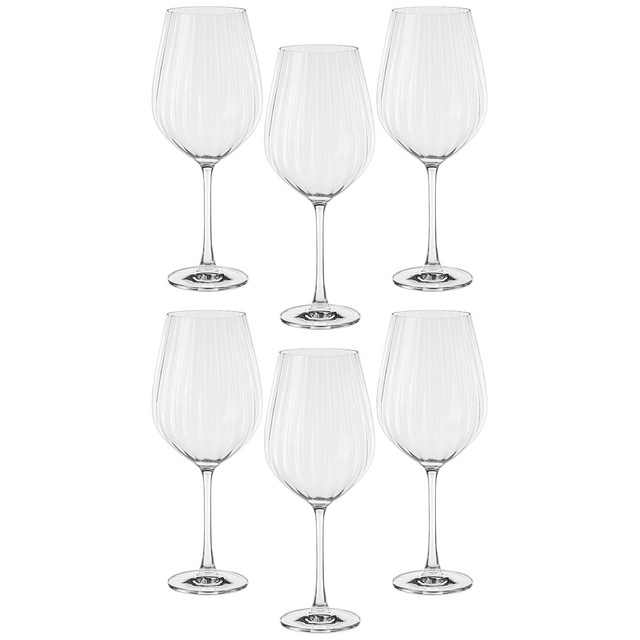 Набор бокалов для вина Crystal Bohemia Columba optic стекло 6шт 850мл 669-403