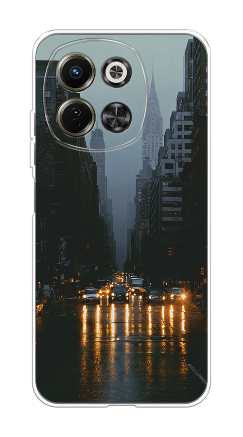 

Чехол на Tecno Spark 30 5G "Дождливый Нью Йорк", Черный;серый, 309750-1