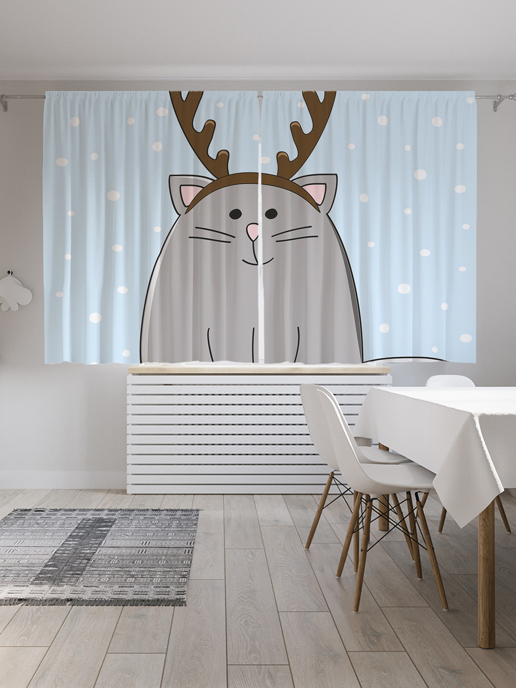 

Шторы JoyArty с фотопечатью "Котик с рогами" из сатена, 290х180 см, Котик с рогами