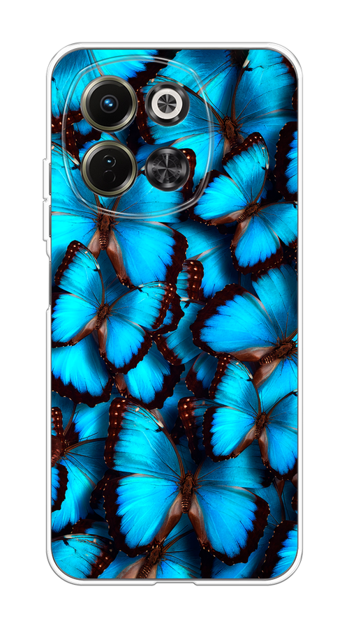 

Чехол на Tecno Spark 30 5G "Тропическая бабочка 2", Голубой;черный, 309750-1