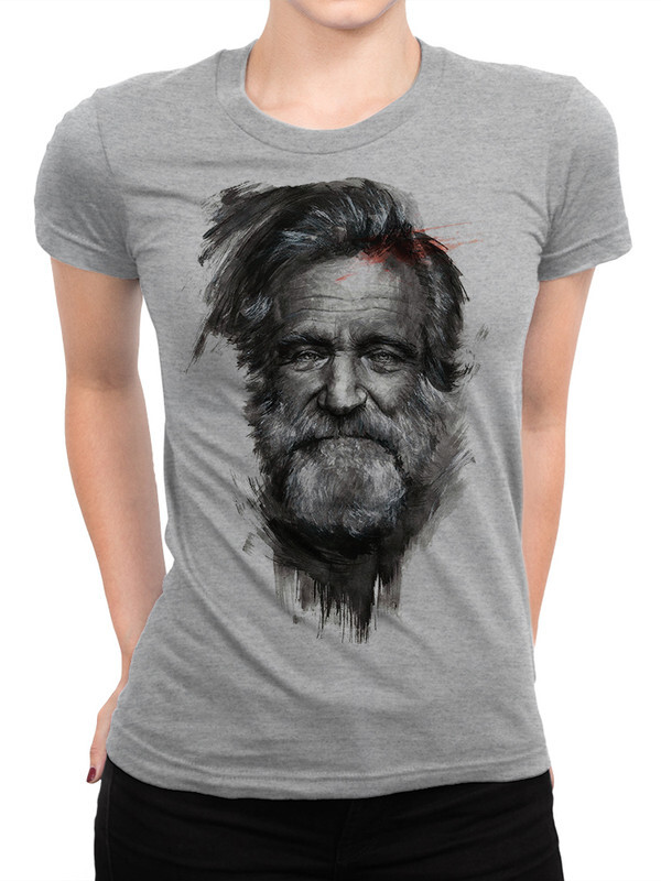 

Футболка женская Dream Shirts Робин Уильямс серая M, Робин Уильямс