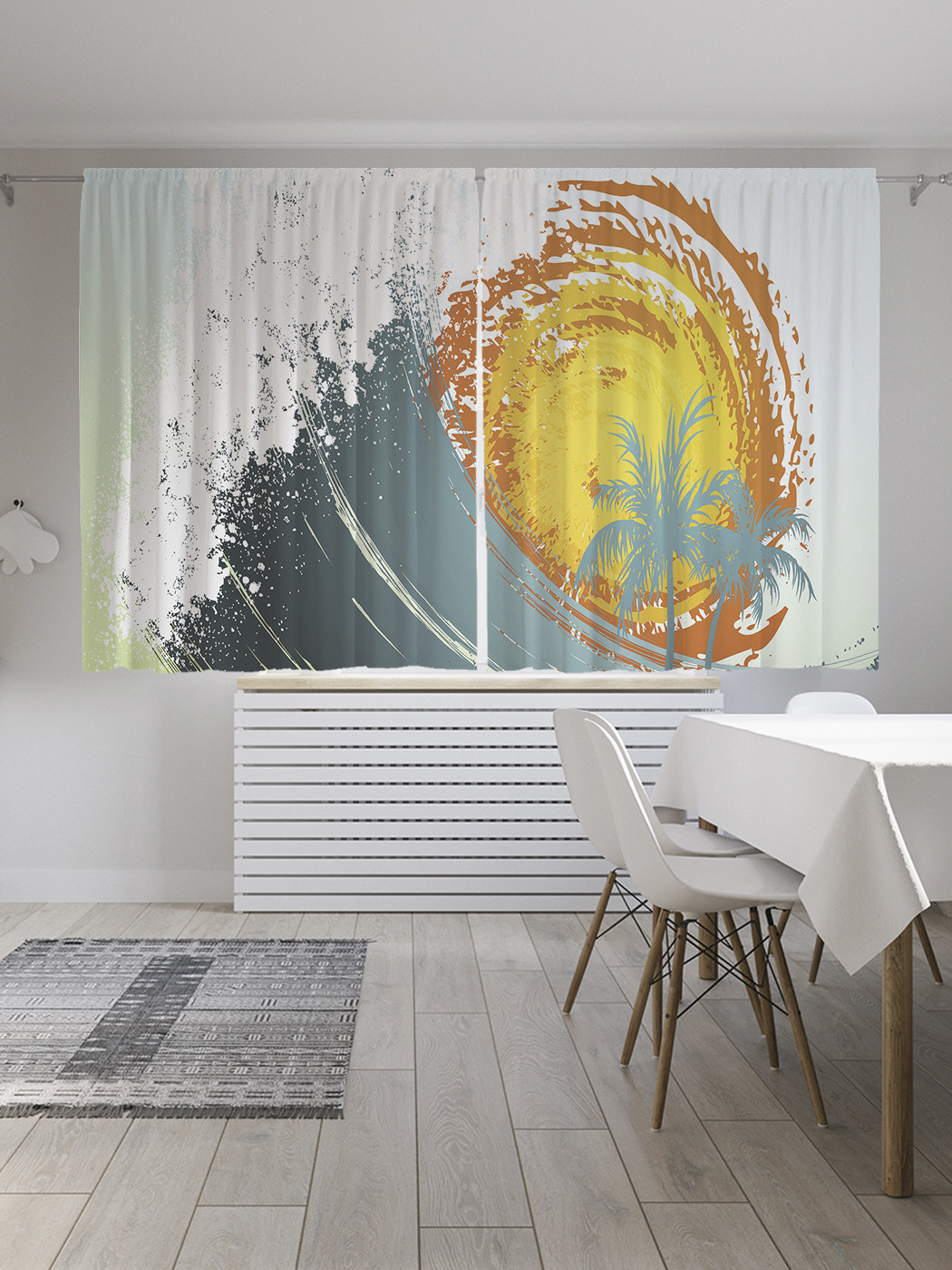 

Шторы JoyArty с фотопечатью "Тропическая волна" из сатена, 290х180 см, Тропическая волна