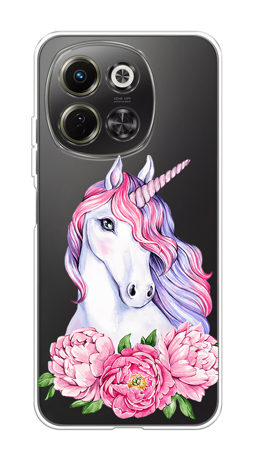 

Чехол на Tecno Spark 30 5G "Единорог с пионами", Розовый;белый;зеленый, 309750-1
