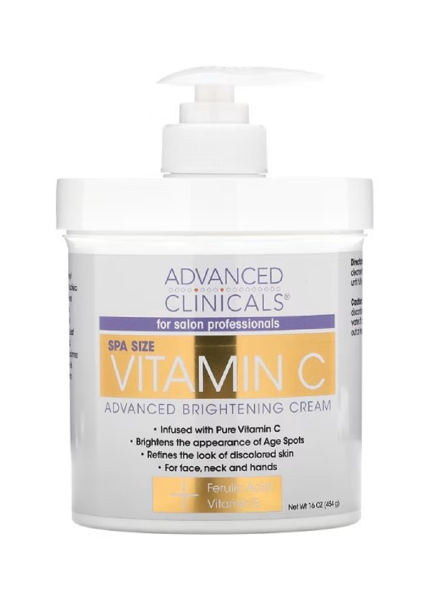 Крем Advanced Clinicals с витамином С осветляющий улучшенная формула, 454 г обновляющие капли с витамином а