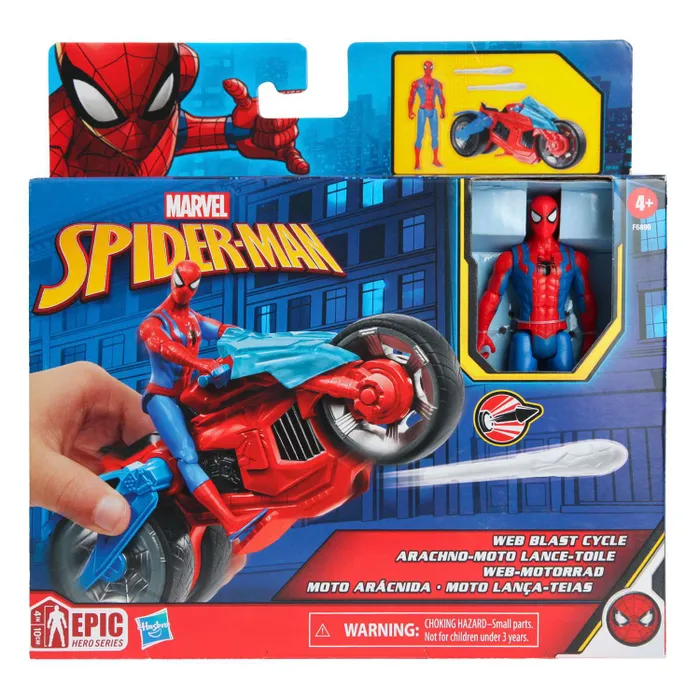 Игрушка Hasbro Человек-паук на мотоцикле F68995L0 интерактивная маска hasbro человек паук со звуком