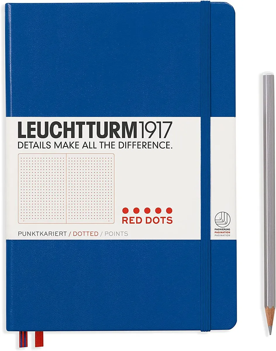 

Блокнот Leuchtturm Red Dots A5 (в точку) 125 листов королевский синий твердая обложка, Red Dots