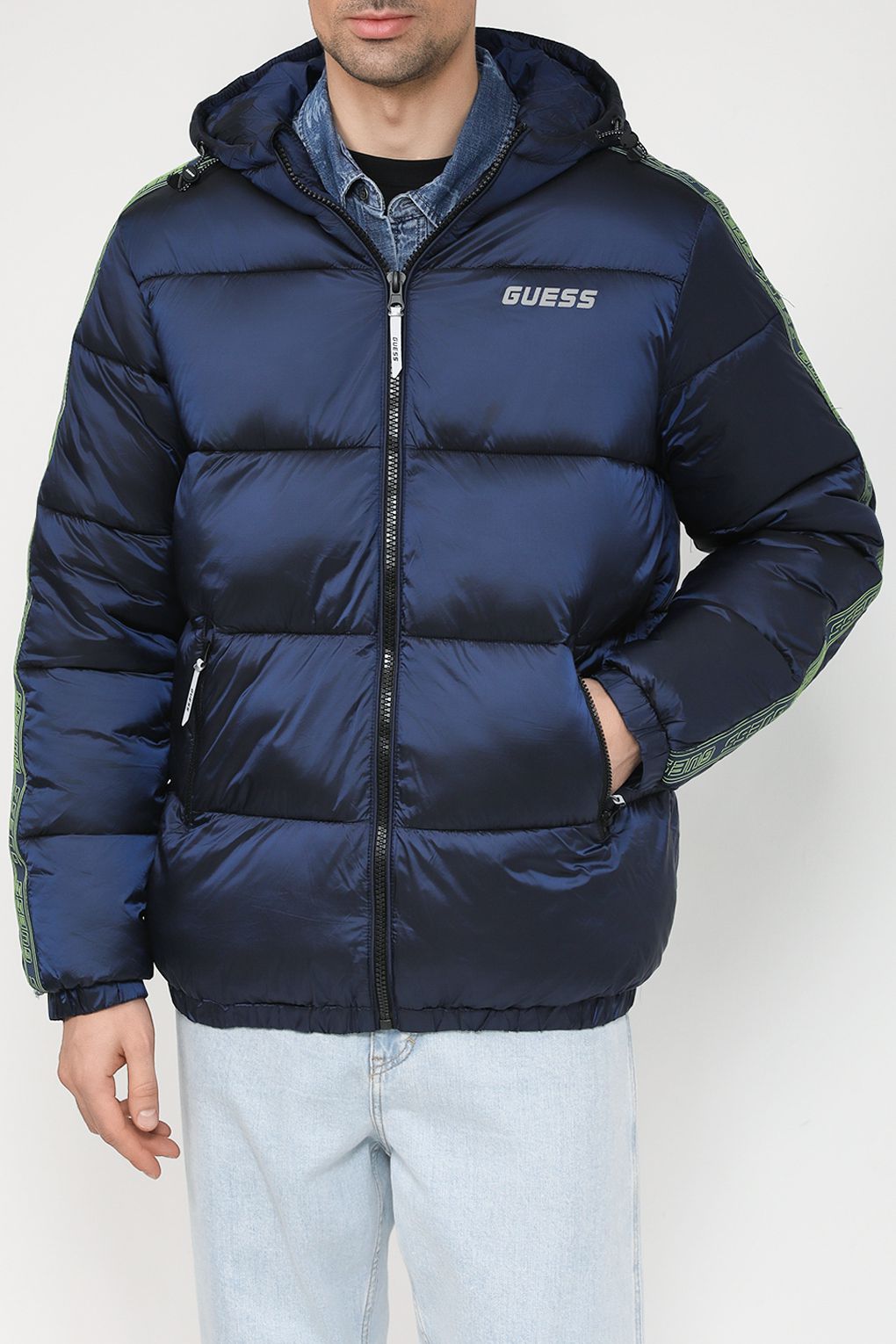 

Куртка мужская Guess Z3BL06 WO06I синяя L, Синий, Z3BL06 WO06I