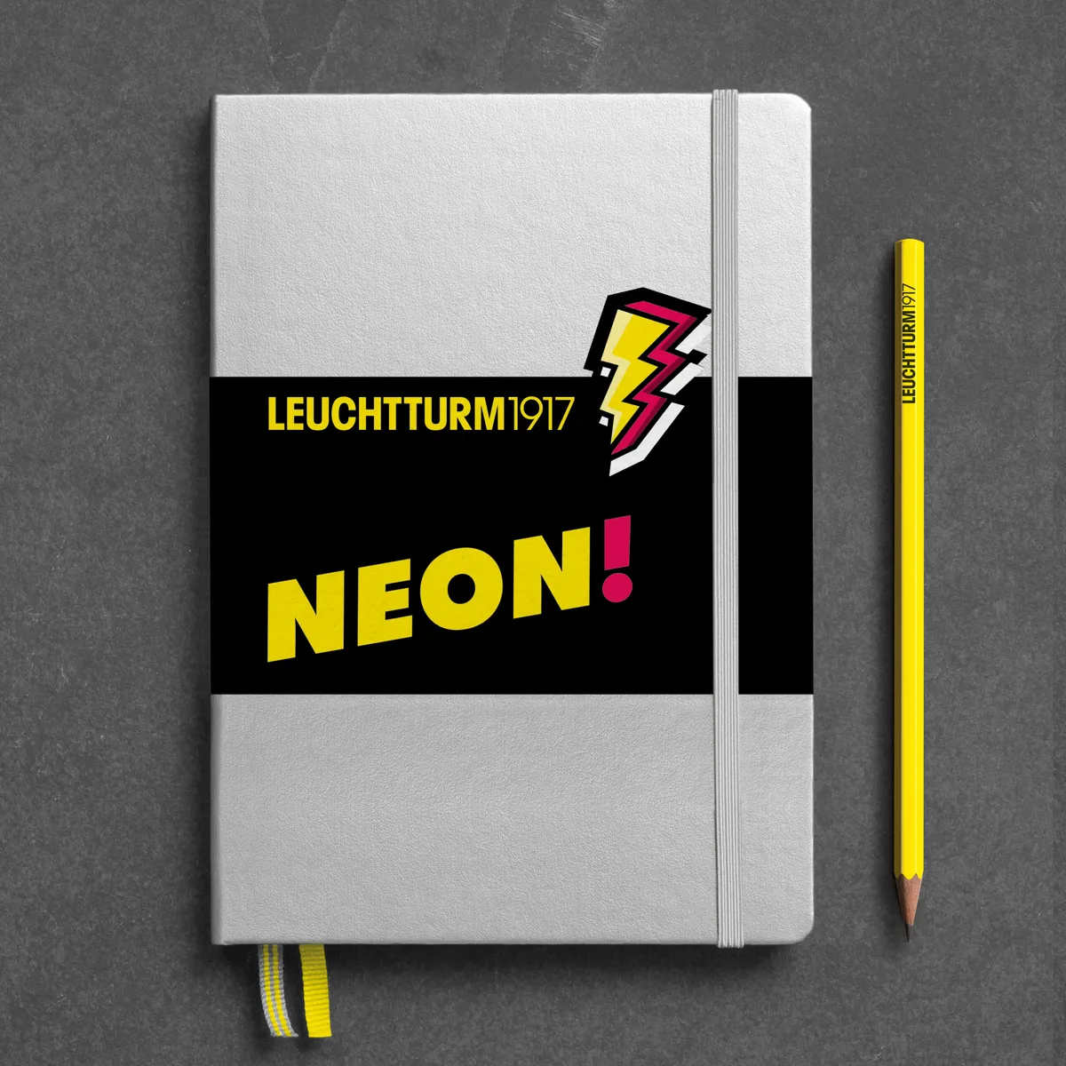 

Блокнот Leuchtturm NEON! Edition A5 (в точку) 125 листов серебро/желтый твердая обложка, NEON! Edition